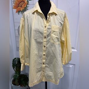 We The Free Light Yellow Men's Casual Button Down Shirt